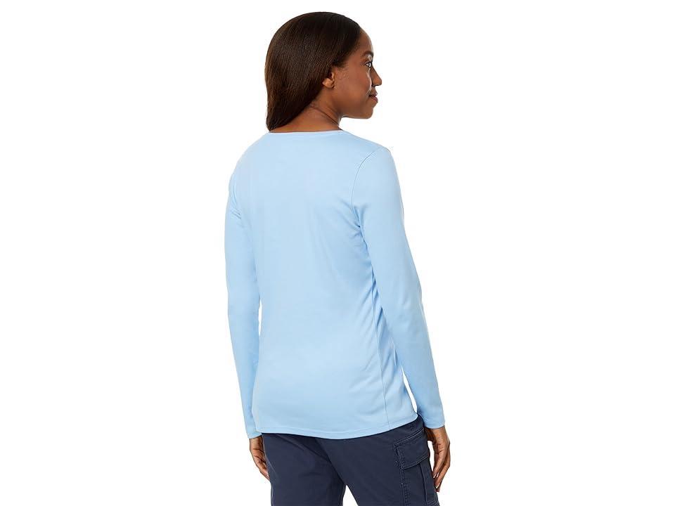 L.L.Bean Pima Shaped V-Neck Tee Long Sleeve (Lake) Women's Clothing Product Image