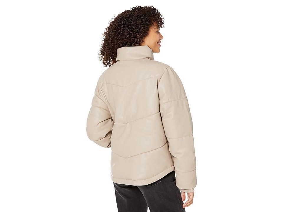 Splendid Vegan Leather Puffer (Latte) Women's Clothing Product Image