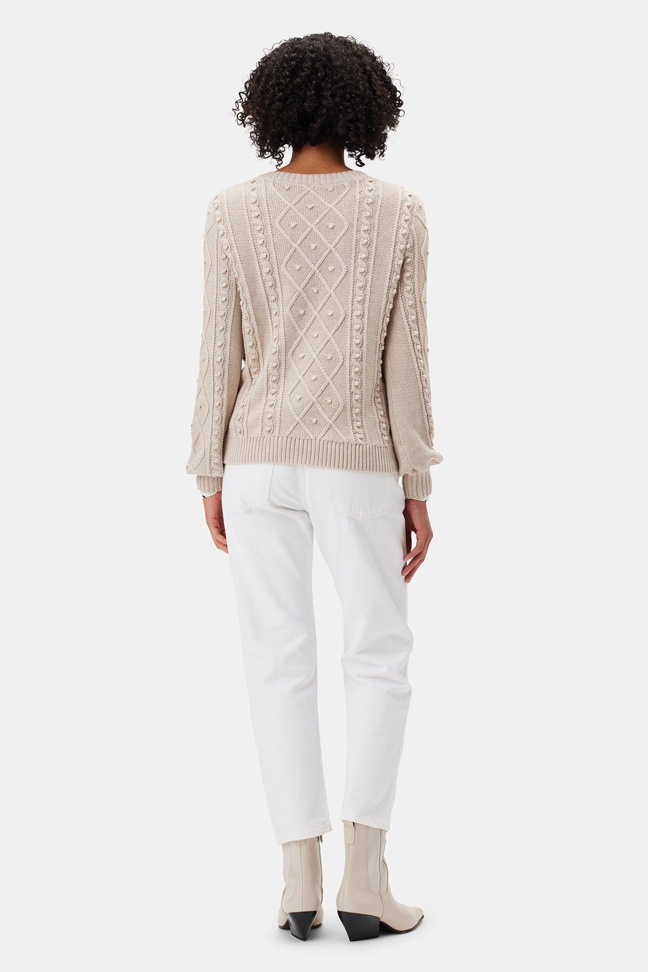 Faedra Organic Cotton Sweater - Oat Product Image