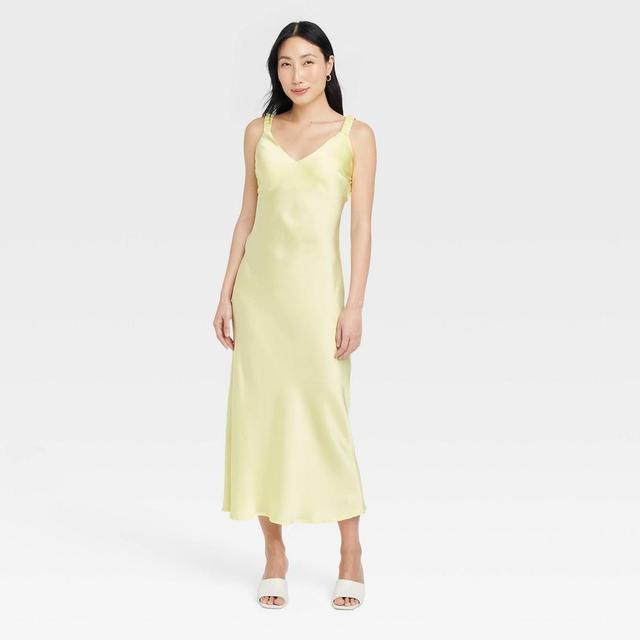 Womens Midi Perfect Slip Dress - A New Day Yellow XL Product Image