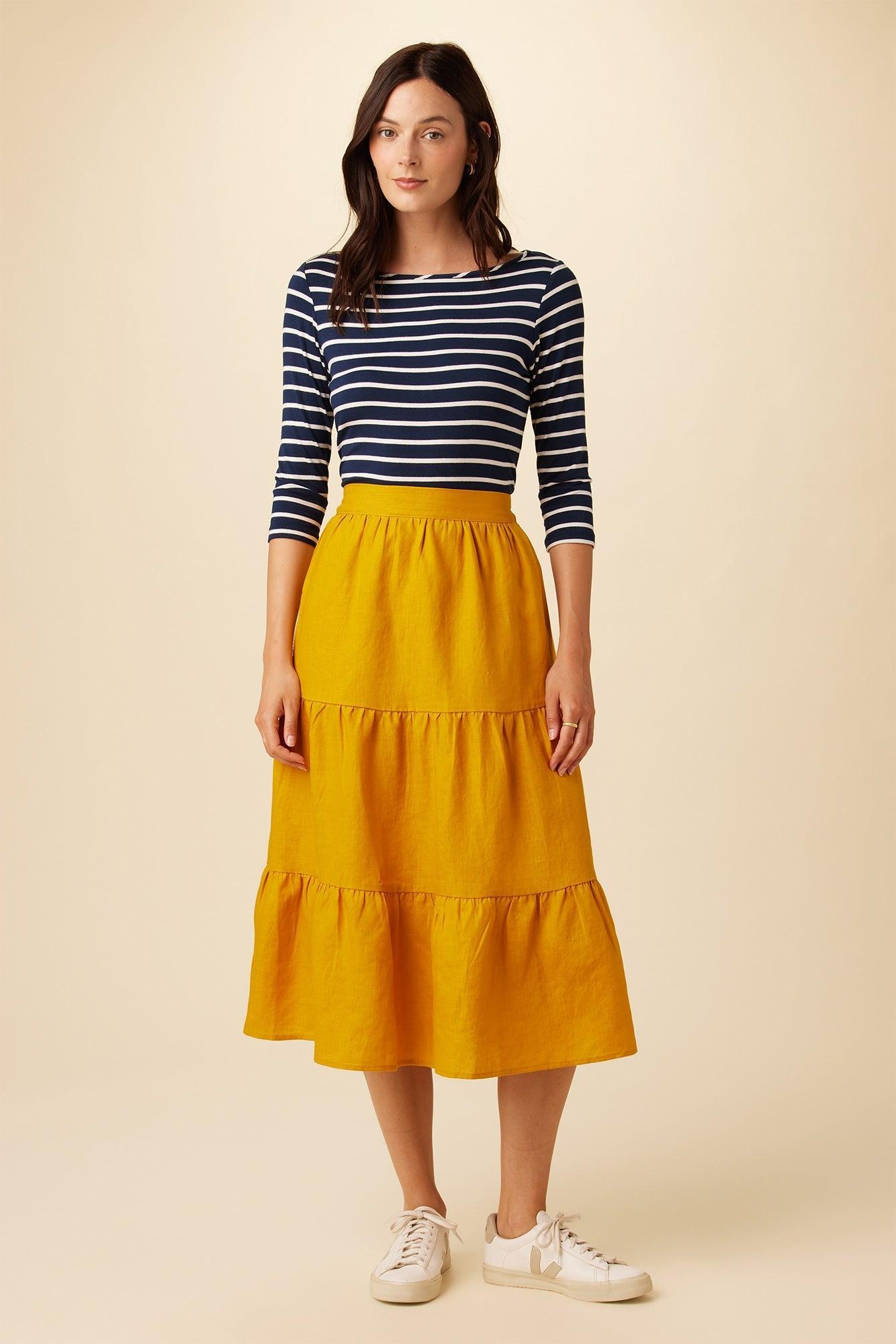 Jill Linen Skirt - Sunflower - ReAmour Product Image