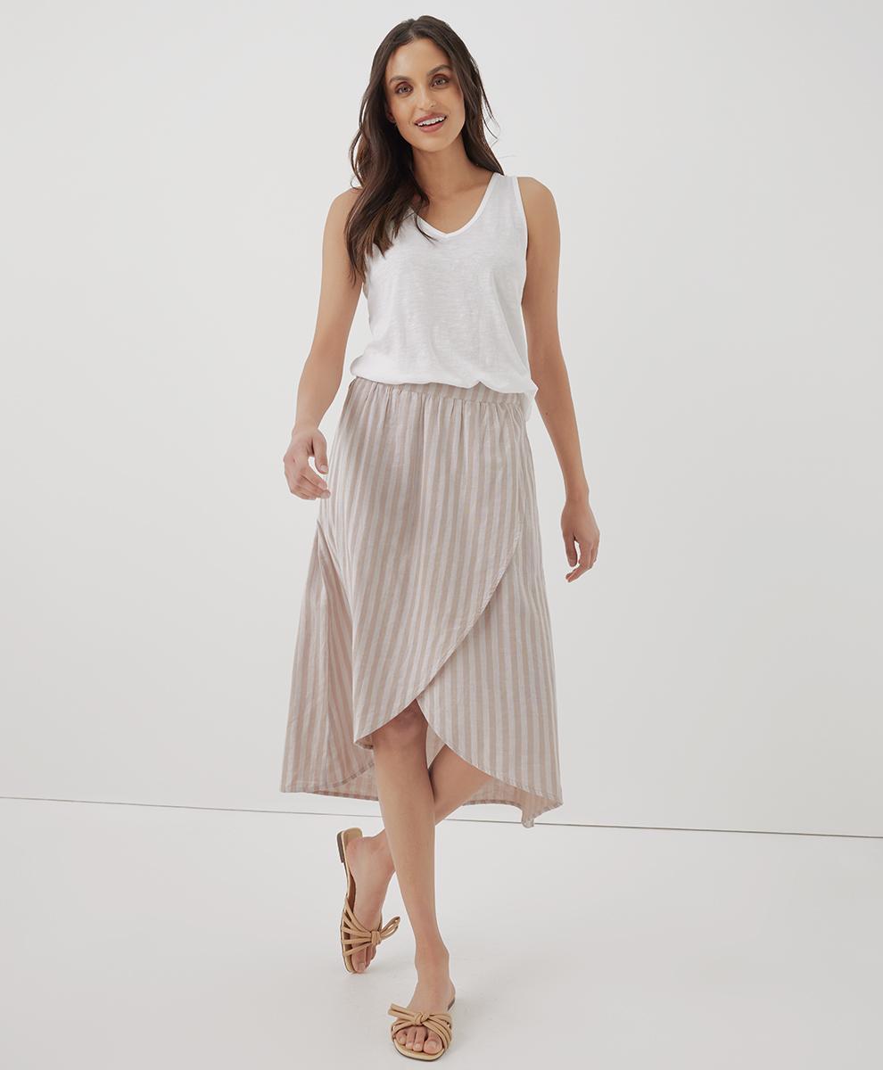 Womens Coastal Double Gauze Wrap Skirt 3XL product image