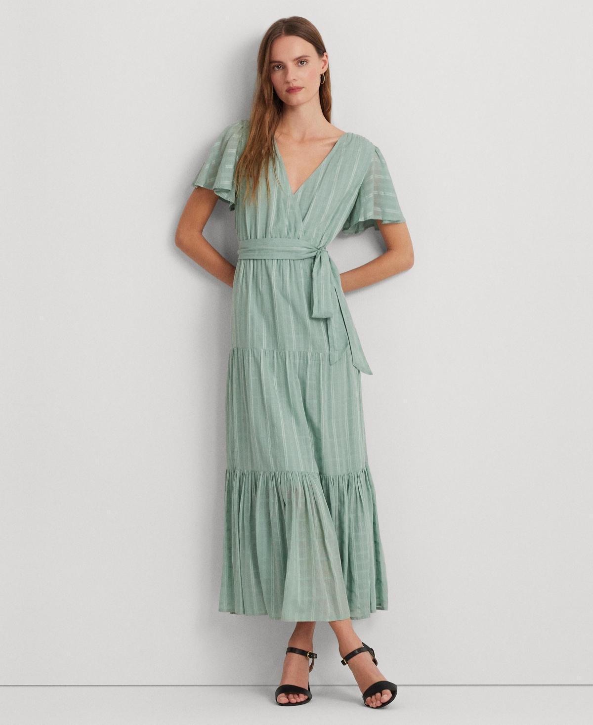 Women's Shadow-Gingham Belted Cotton-Blend Dress Product Image