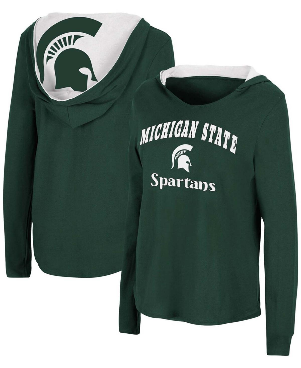 Womens Green Michigan State Spartans Catalina Hoodie Long Sleeve T-shirt Product Image