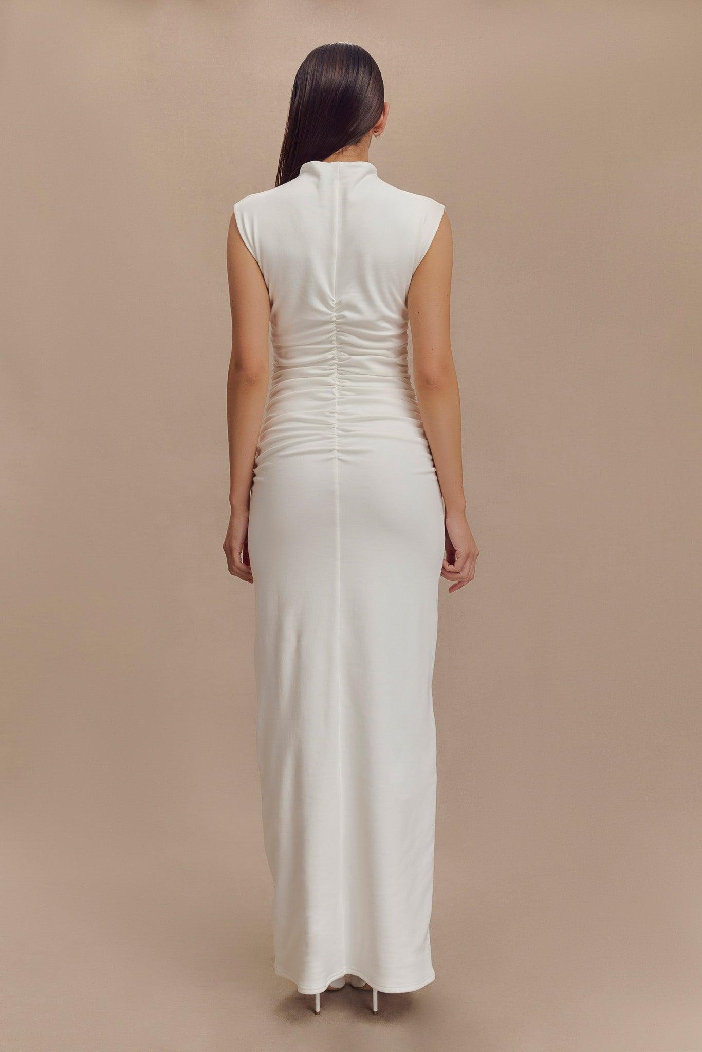 Elliot High Neck Sleeveless Maxi Dress - White Product Image