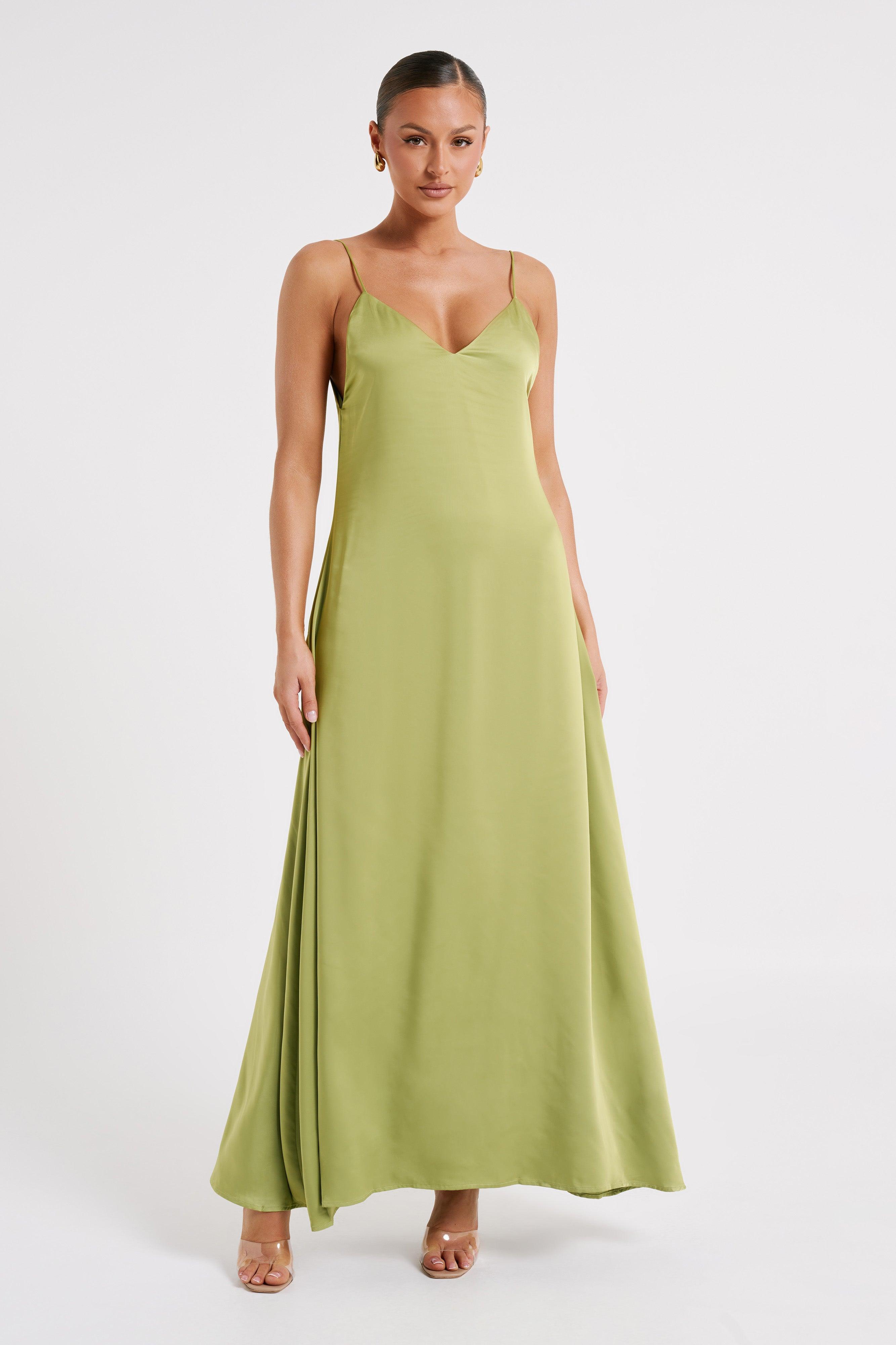 Beatrice Flowy Maxi Dress - Parakeet Green Product Image