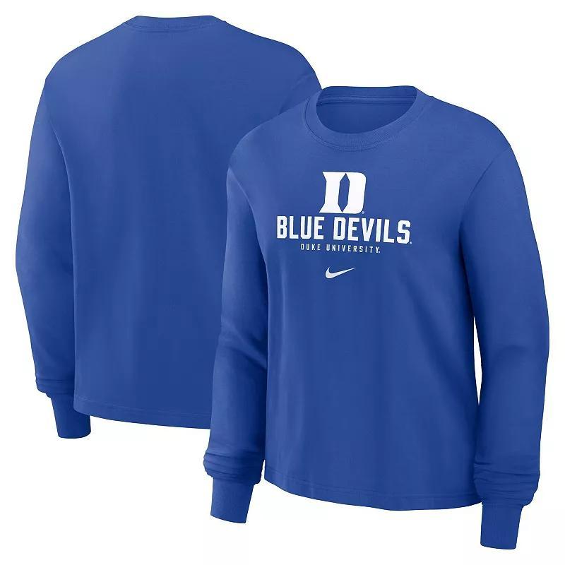 Womens Nike Royal Duke Devils Primetime University Boxy Long Sleeve T-Shirt Product Image