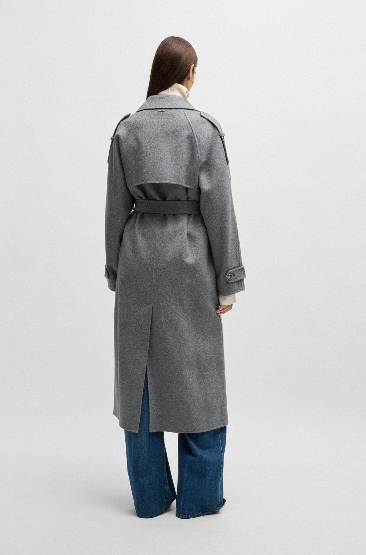 Belted trench coat in a wool blend Product Image