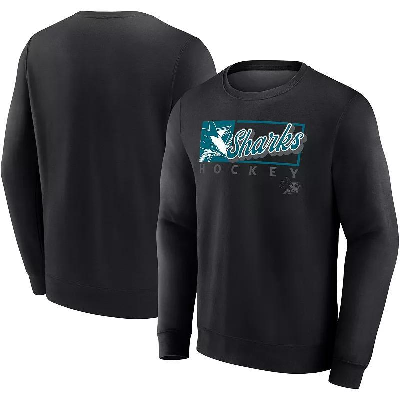 Mens Fanatics Black San Jose Sharks Focus Fleece Pullover Sweatshirt Product Image