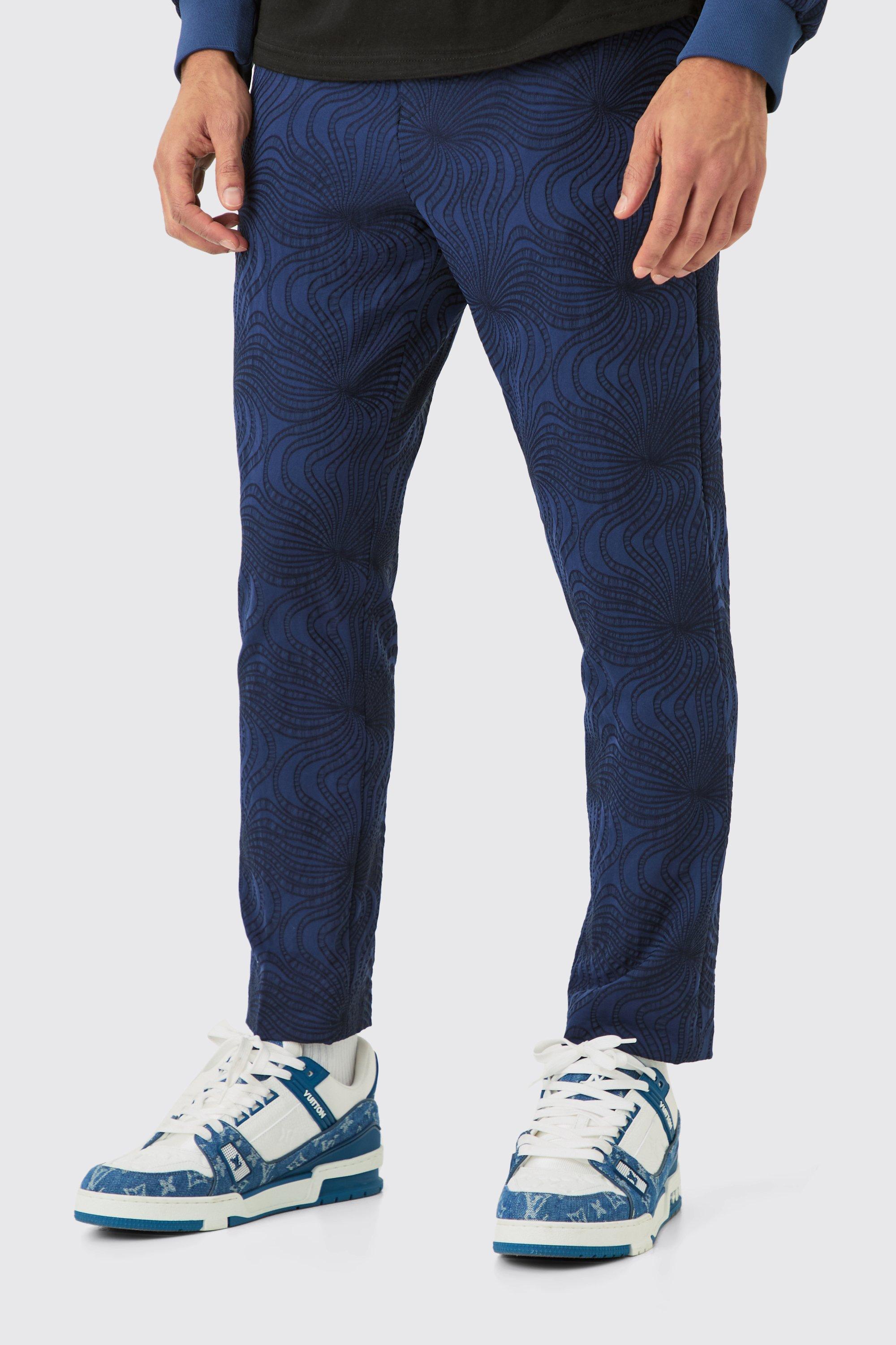 Textured Tailored Pintuck Tapered Trousers | boohooMAN USA Product Image