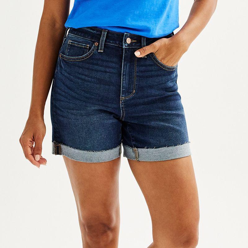 Womens Sonoma Goods For Life Premium Roll Cuff Jean Shorts Product Image