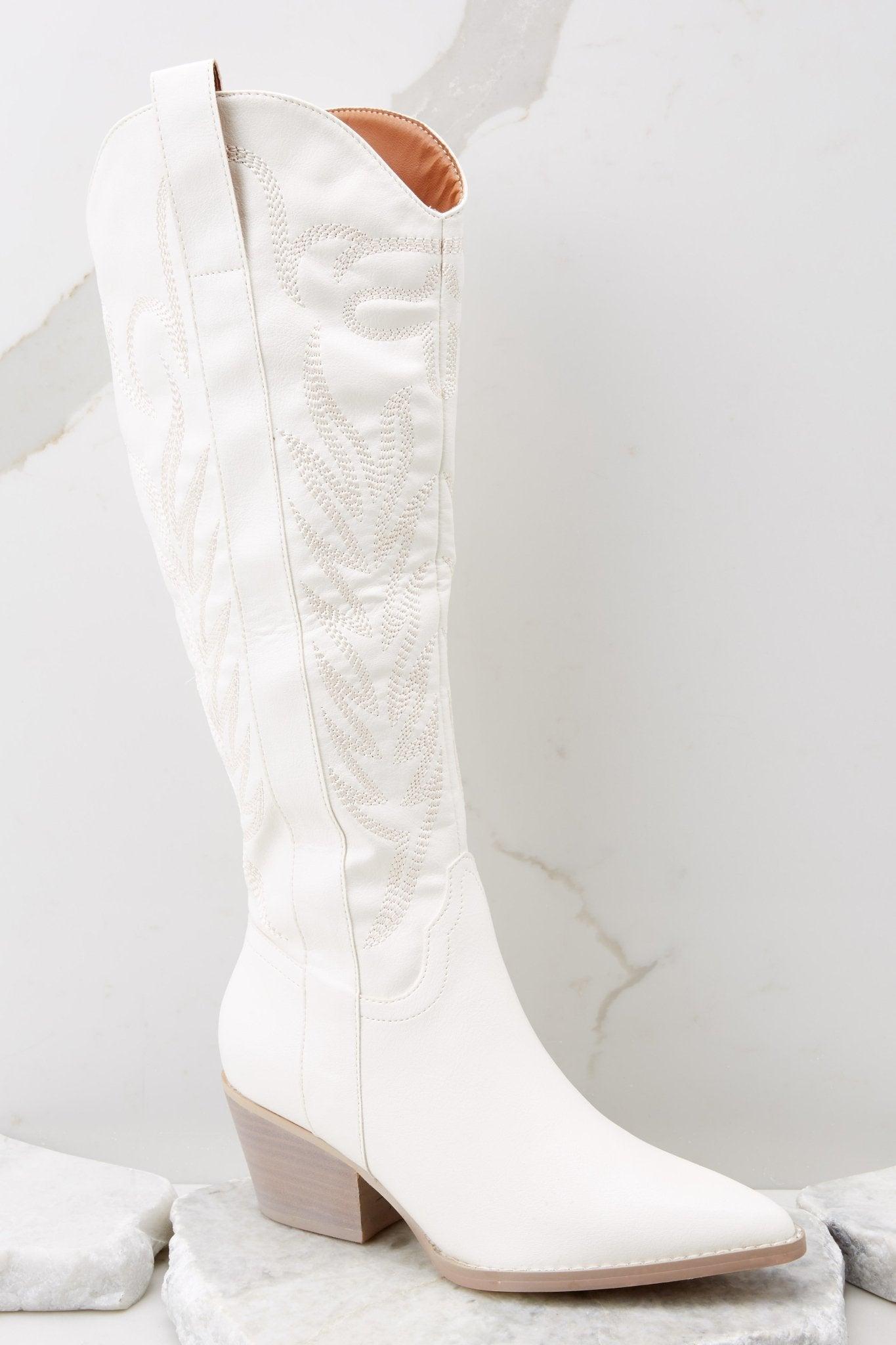 Bring The Sass White Boots Product Image