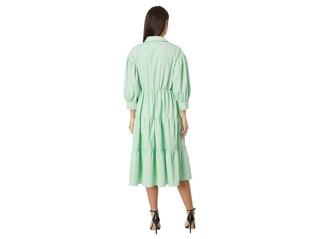 English Factory V-neckline Puff Sleeve Midi Dress Women's Dress Product Image