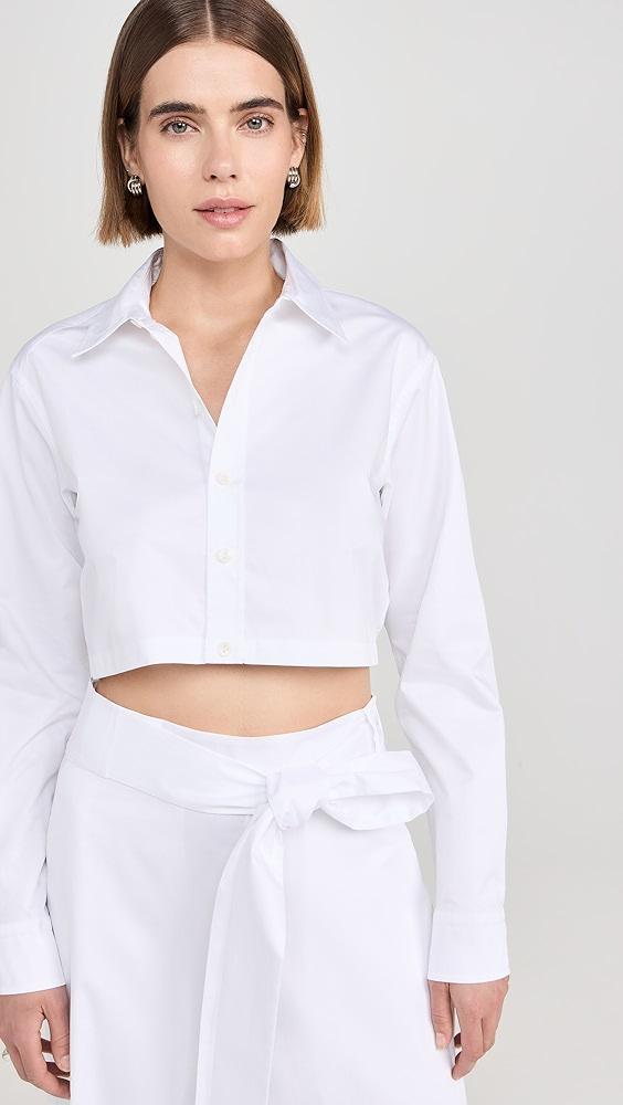 Tibi Eco Poplin Cropped Shirt | Shopbop Product Image