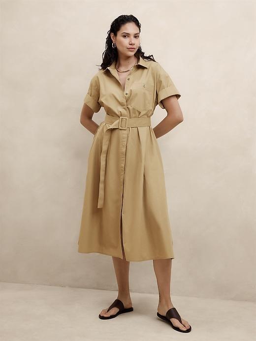 Poplin Midi Shift Shirtdress Product Image