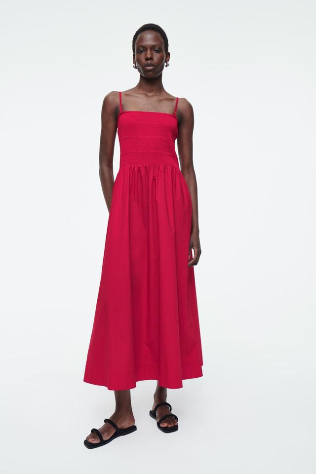 SHIRRED MIDI DRESS Product Image