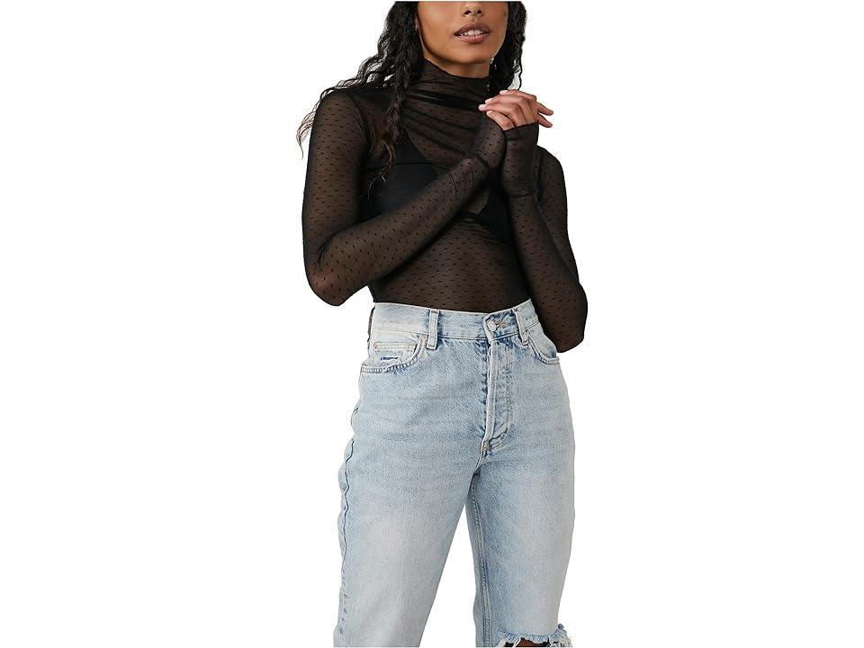 Free People On the Dot Layering Mesh Turtleneck Product Image