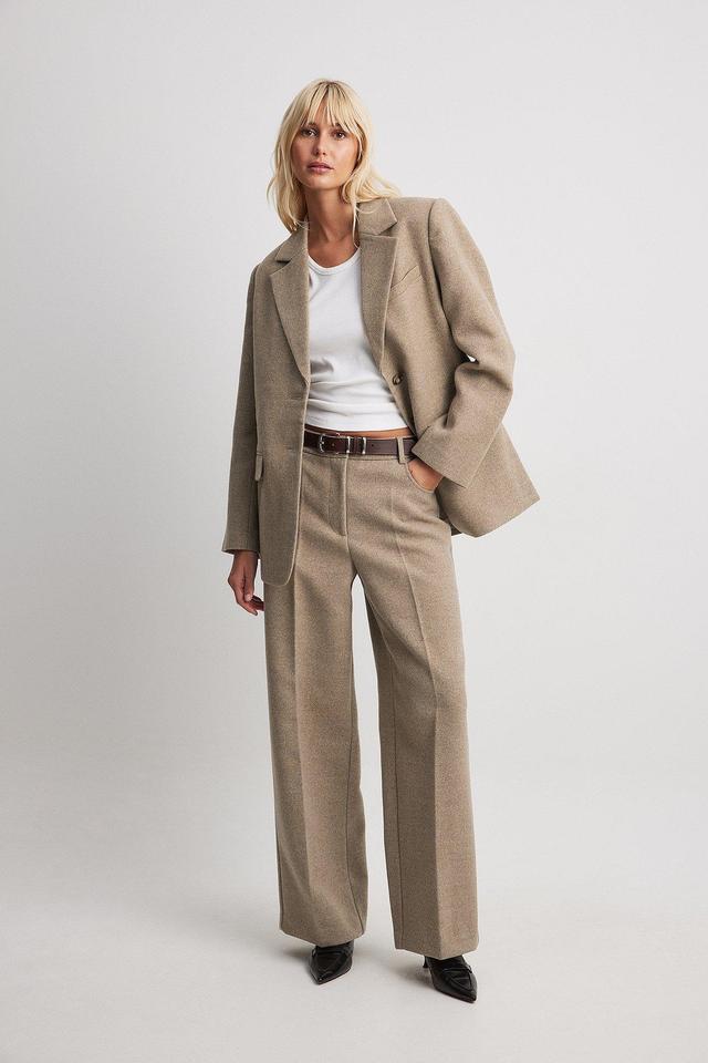 Heavy Mid Waist Suit Pants Product Image