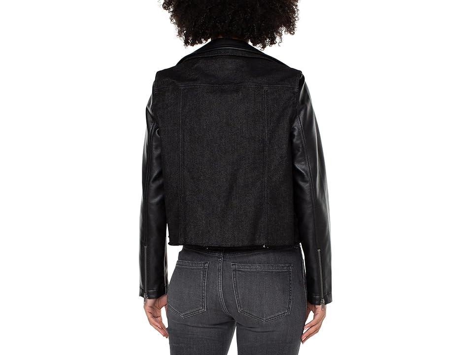 Liverpool Los Angeles Denim Hybrid Moto Jacket (Motoway) Women's Vest Product Image