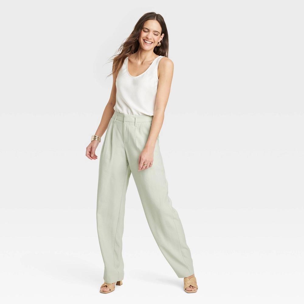 Womens High-Rise Straight Trousers - A New Day Light 10 Product Image