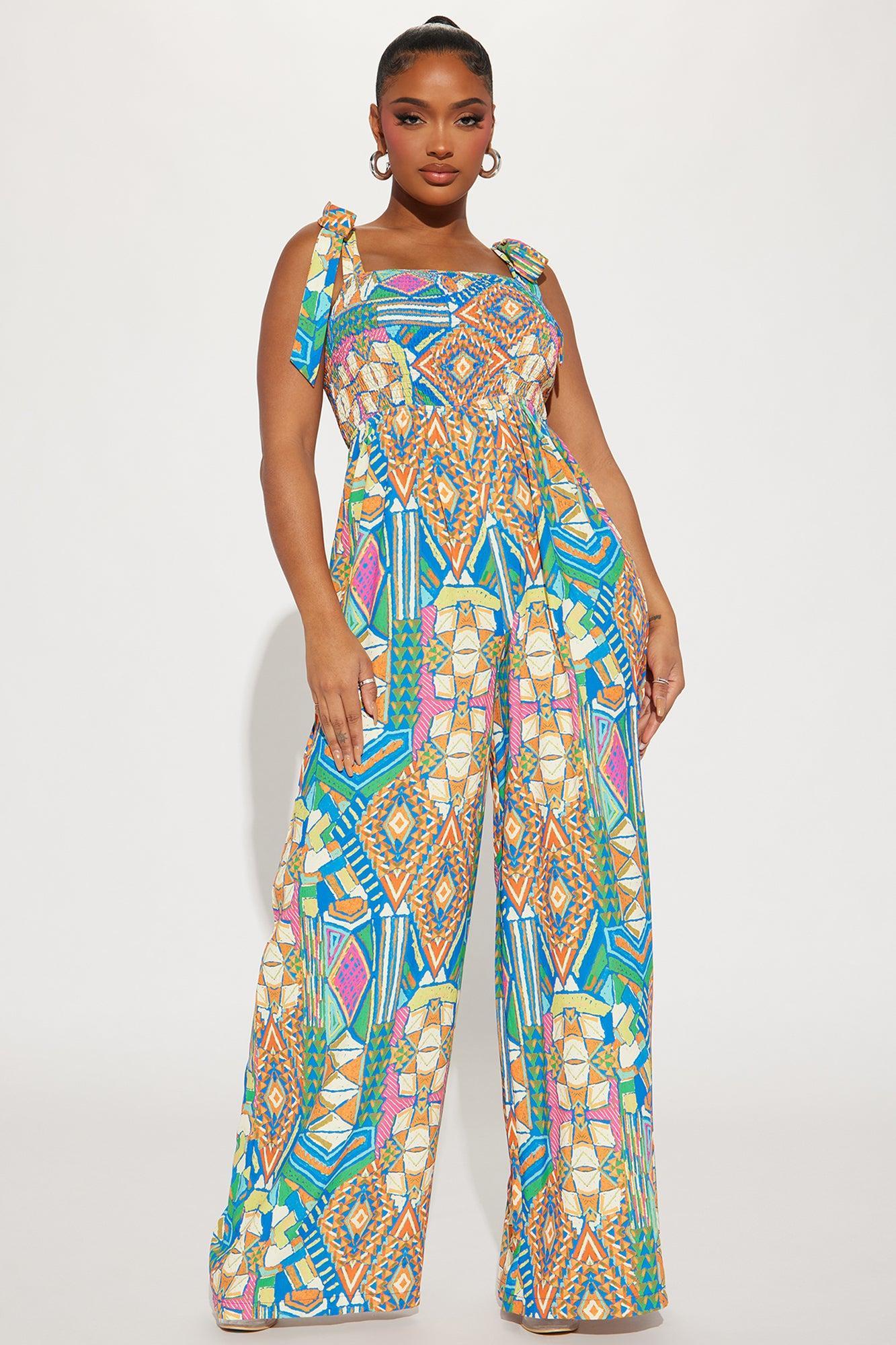 Match The Vibes Jumpsuit - Blue/combo Product Image