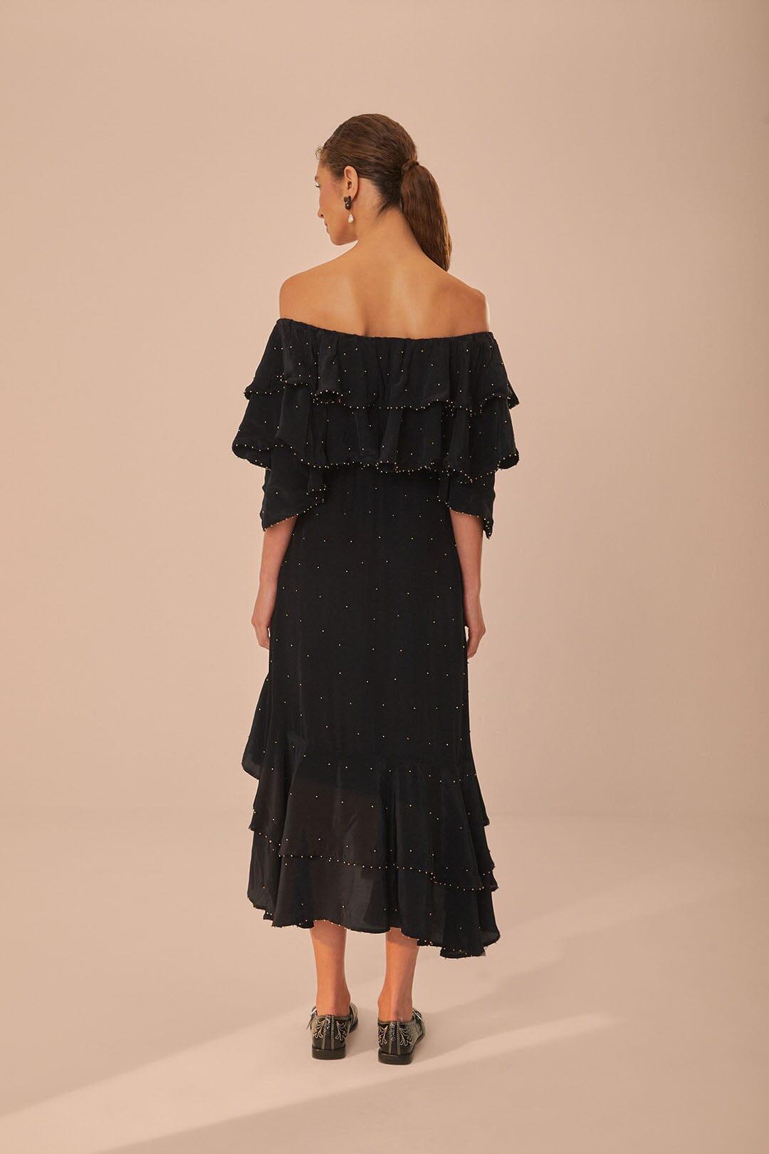 Black Off-Shoulder Maxi Dress Product Image