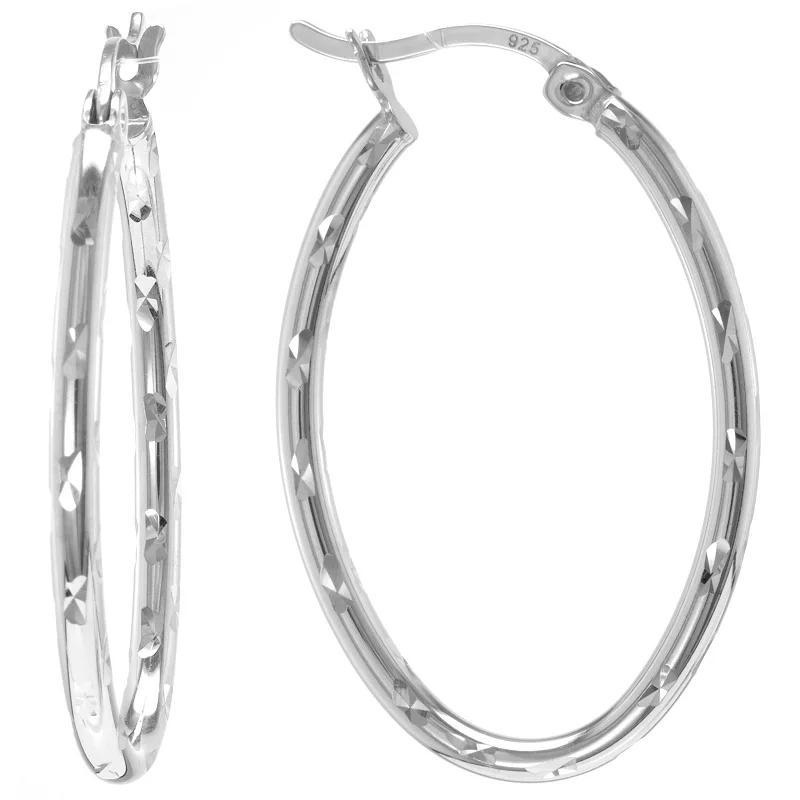 Judy Crowell Sterling Silver Textured Hoop Earrings, Womens Product Image