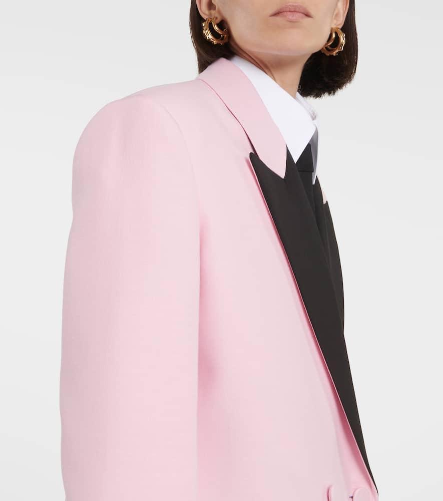 VALENTINO Crêpe Couture Double-breasted Blazer In Pink Product Image