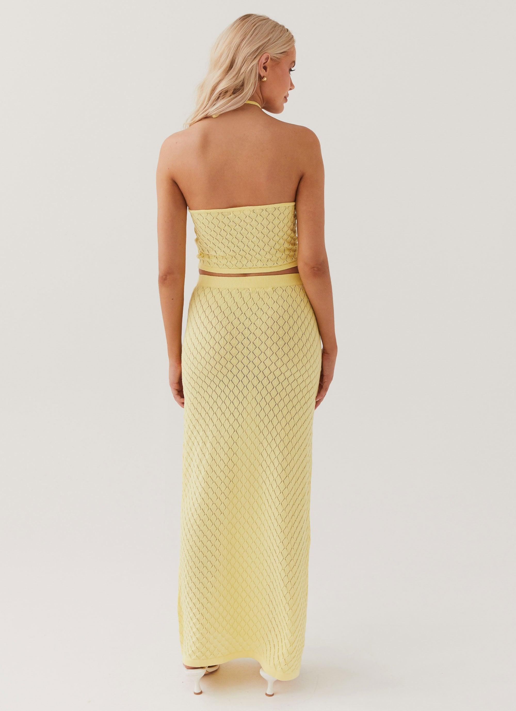 Amanza Knit Maxi Skirt - Lemon Product Image