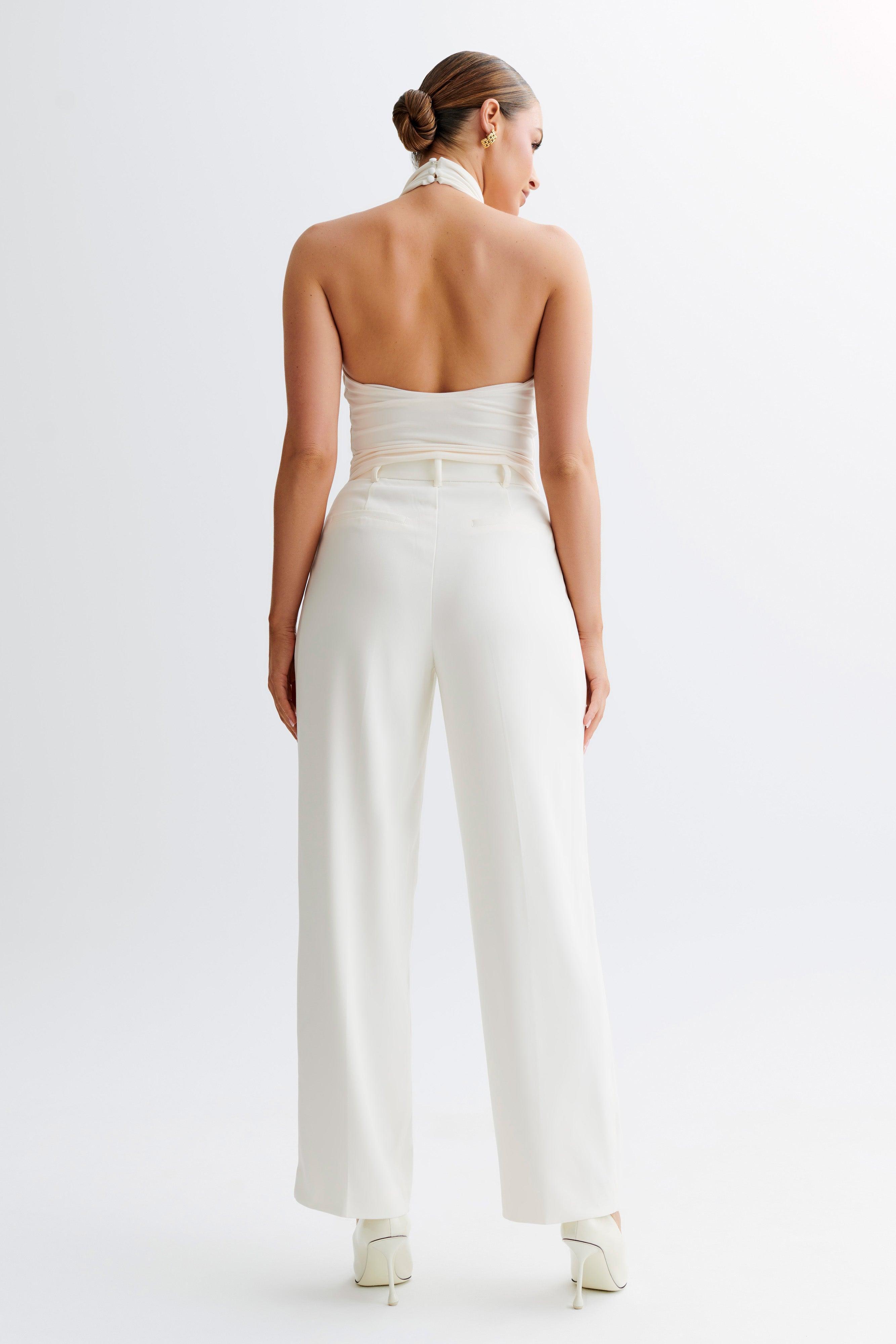 Federica Slinky Halter Neck Top - Ivory Product Image