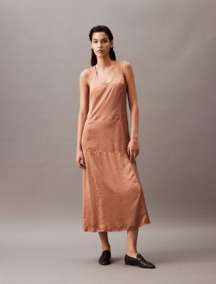 Crushed Satin Maxi Dress Product Image