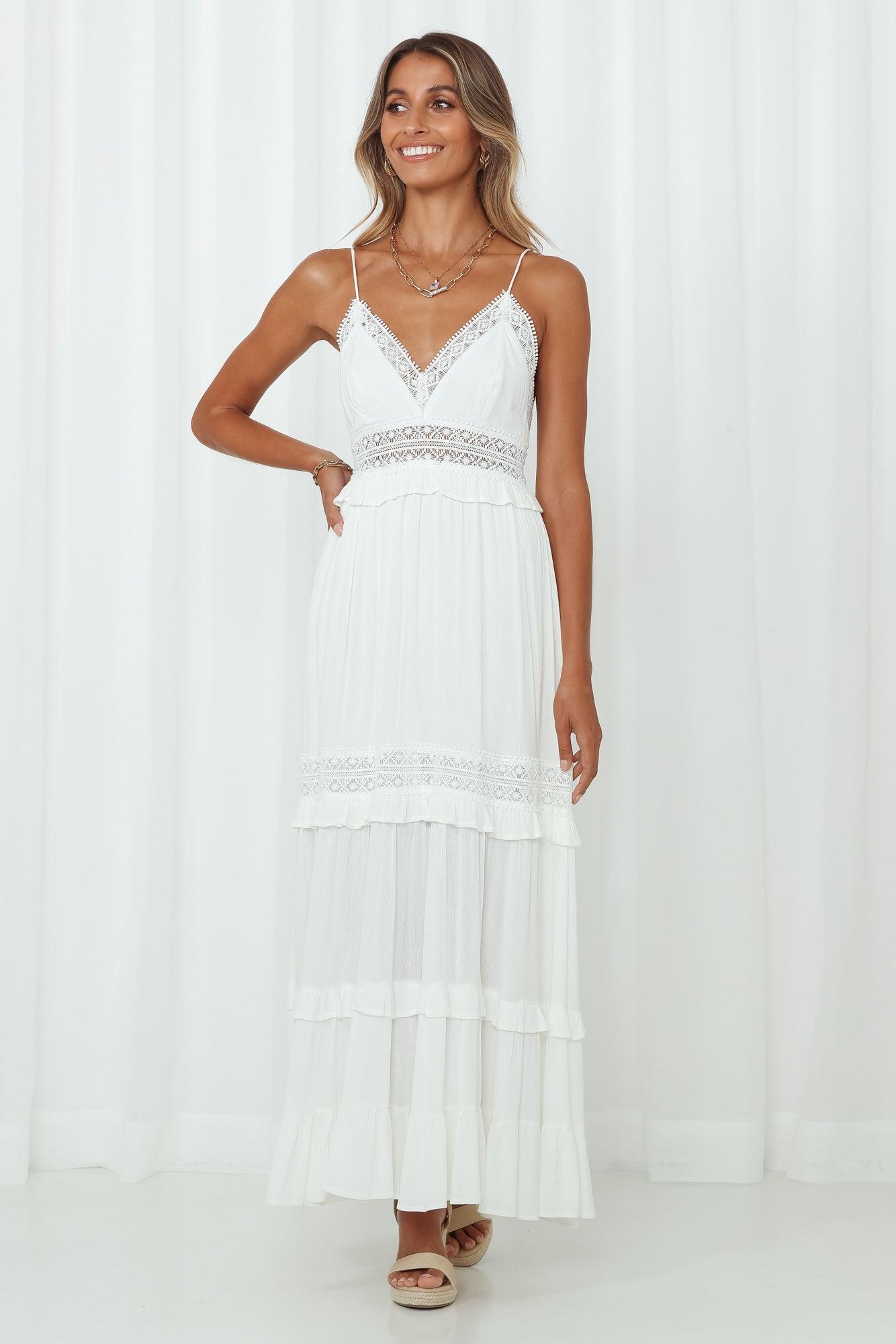 Forever Dreaming Maxi Dress White Product Image