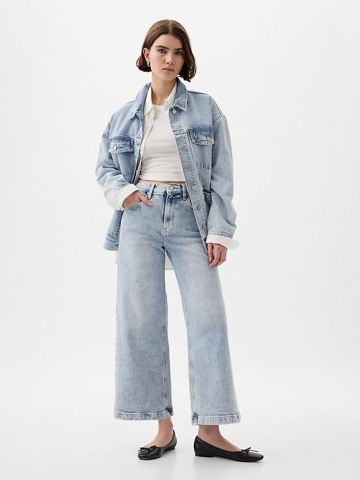 High Rise Stride Wide-Leg Ankle Jeans Product Image