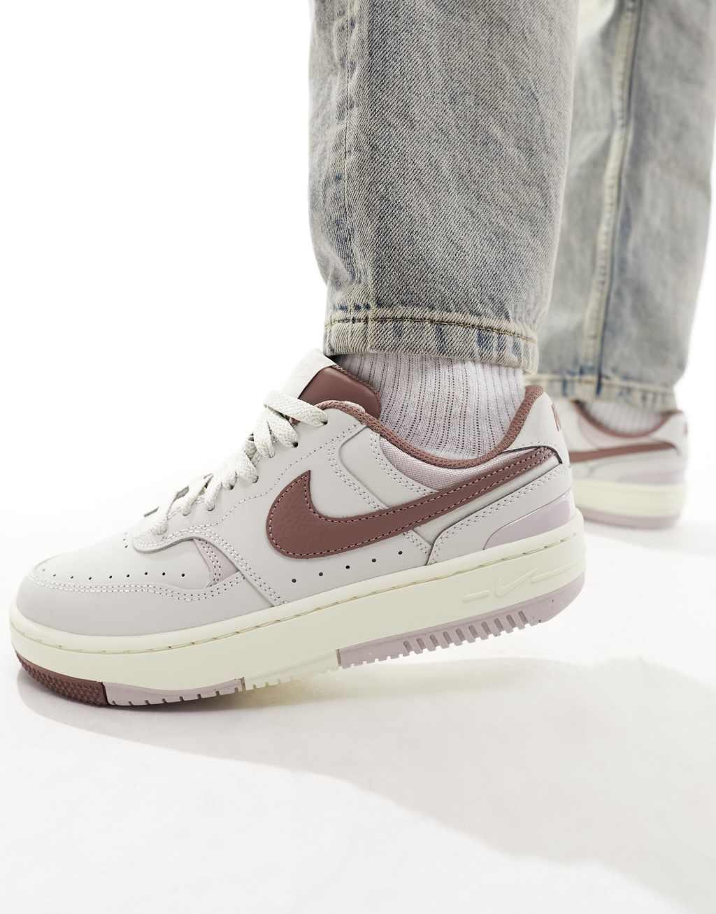 Nike Gamma Force sneakers in light bone and mauve Product Image