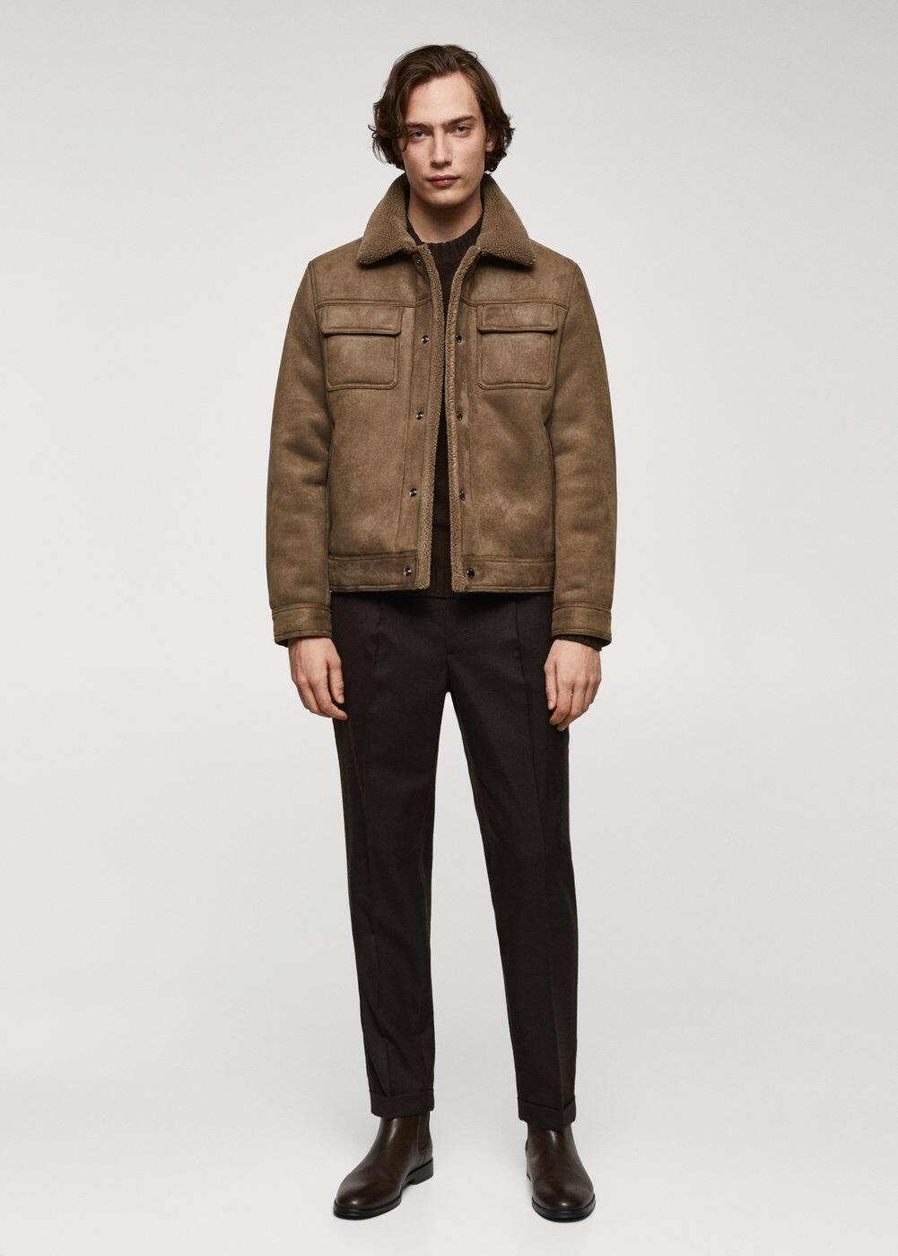 Mango Mens Shearling-Lined Jacket Product Image