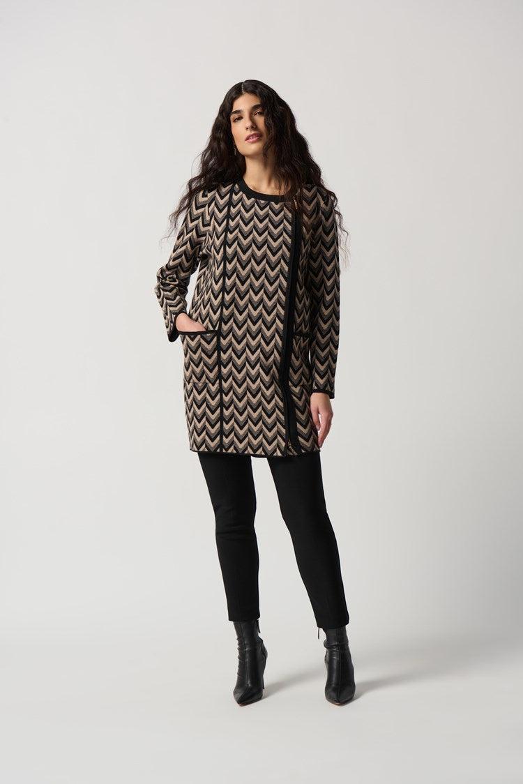 Printed Jacquard Sweater Coat Product Image