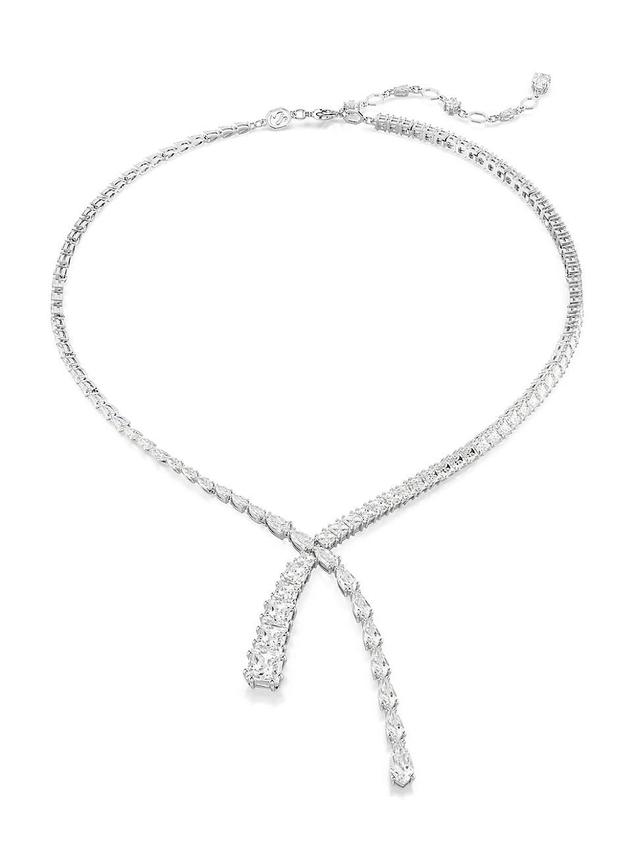 Womens Matrix Rhodium-Plated & Crystal V Necklace Product Image