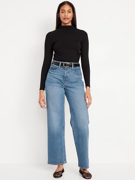 Curvy Extra High-Waisted Sky-Hi Wide-Leg Jeans Product Image