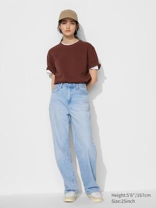 Womens Wide Straight Jeans Blue 26 inch UNIQLO US Product Image