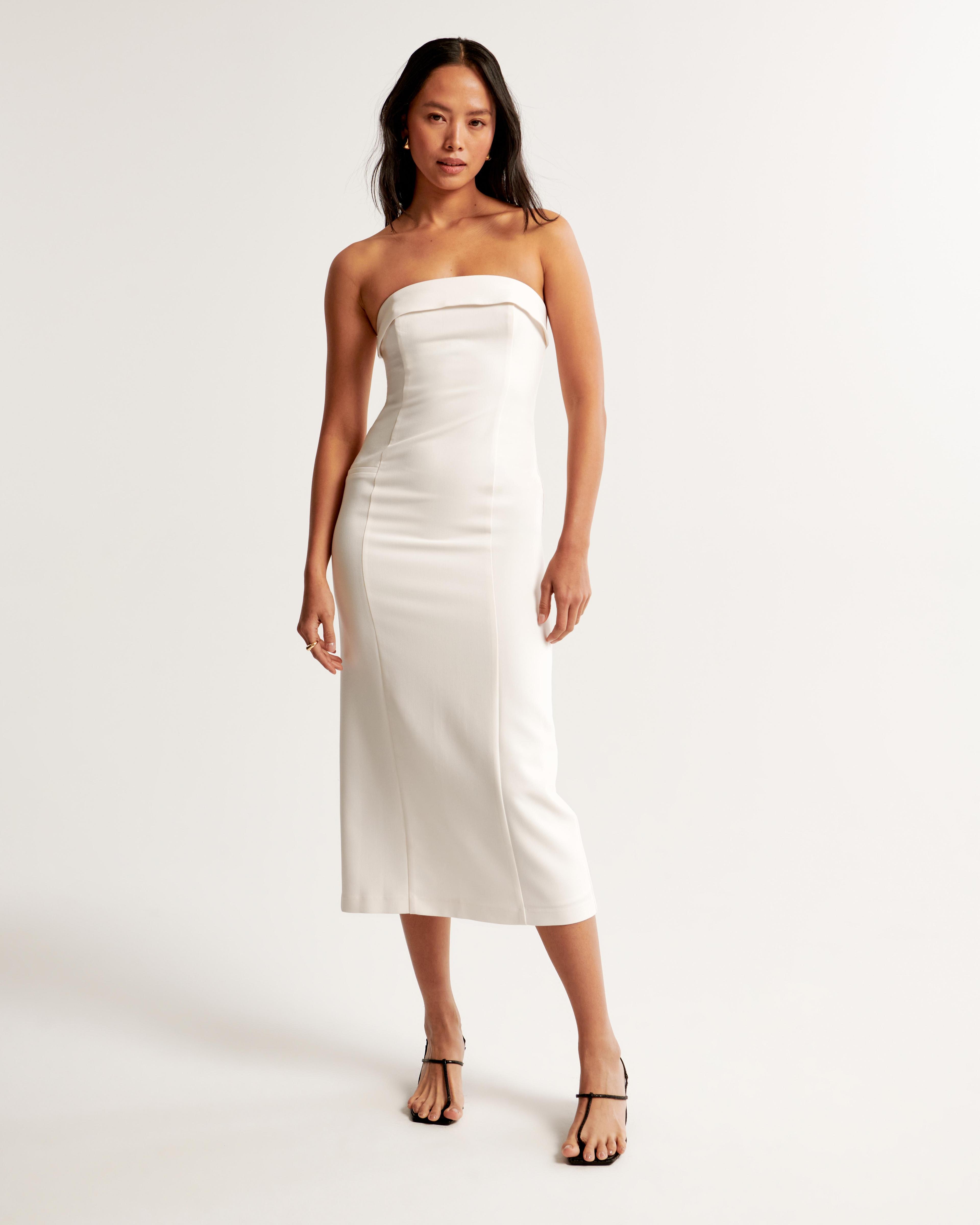 Strapless Tailored Midi Dress Product Image