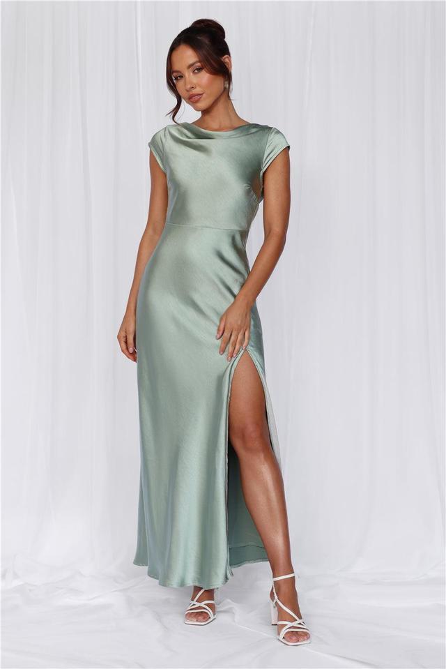 HELLO MOLLY The Sophia Satin Maxi Dress Champagne Product Image