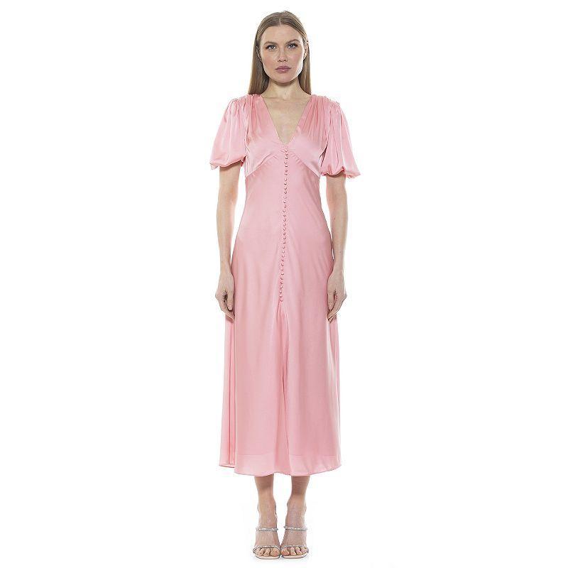 Womens ALEXIA ADMOR Lorelei Bubble Sleeve Midi Dress Product Image