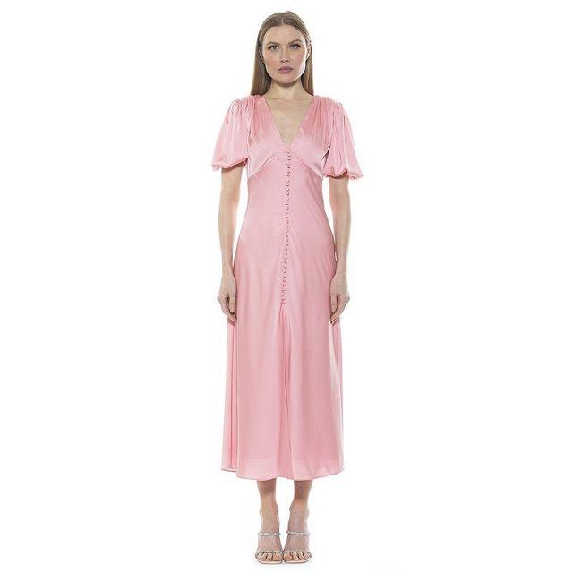 Womens ALEXIA ADMOR Lorelei Bubble Sleeve Midi Dress Product Image