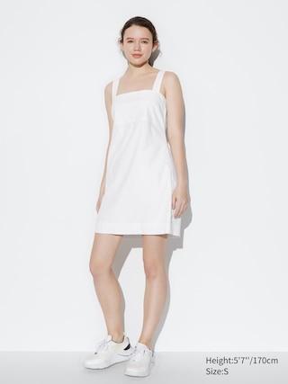 Womens Linen Blend Sleeveless Mini Dress White XS UNIQLO US Product Image