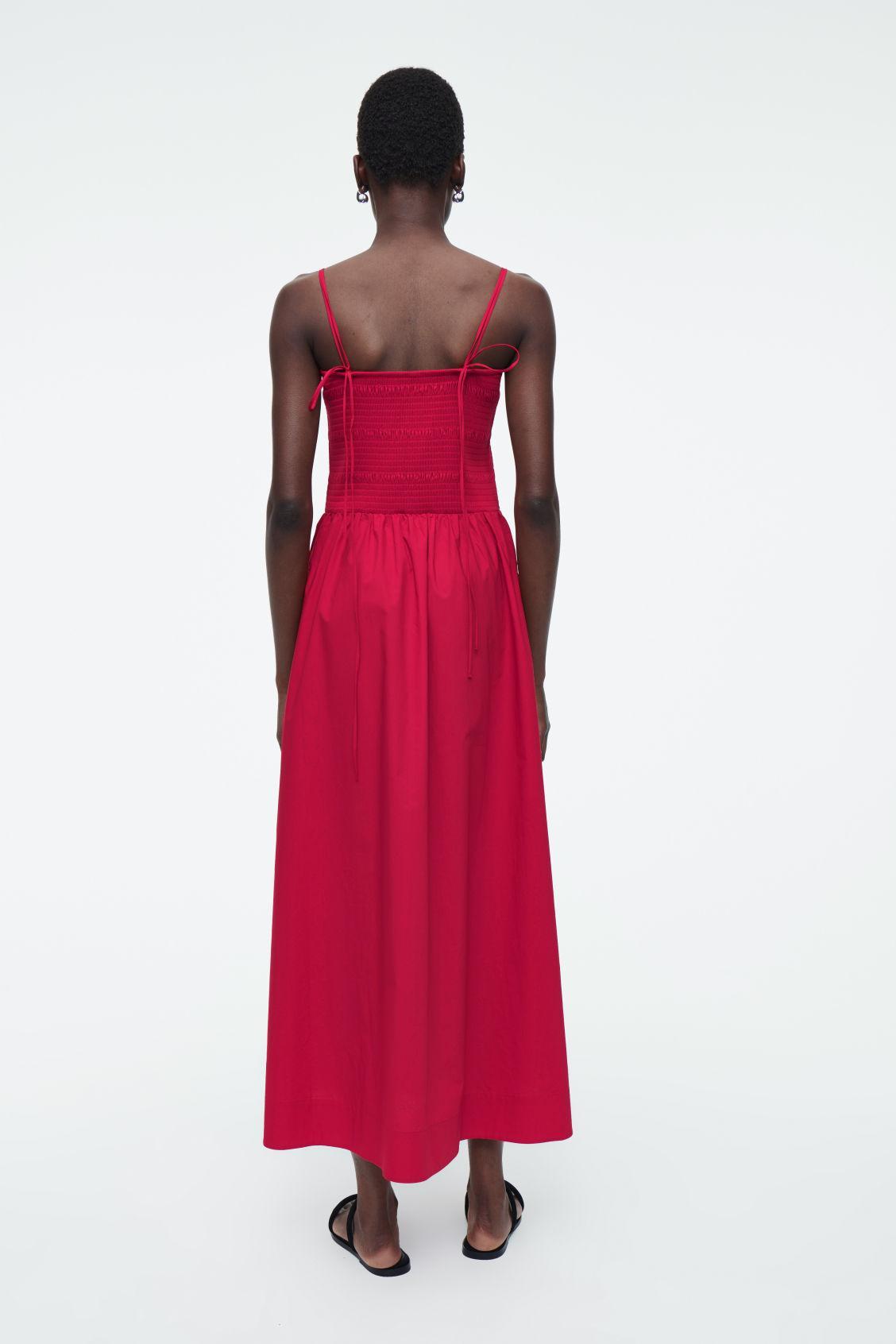 SHIRRED MIDI DRESS Product Image