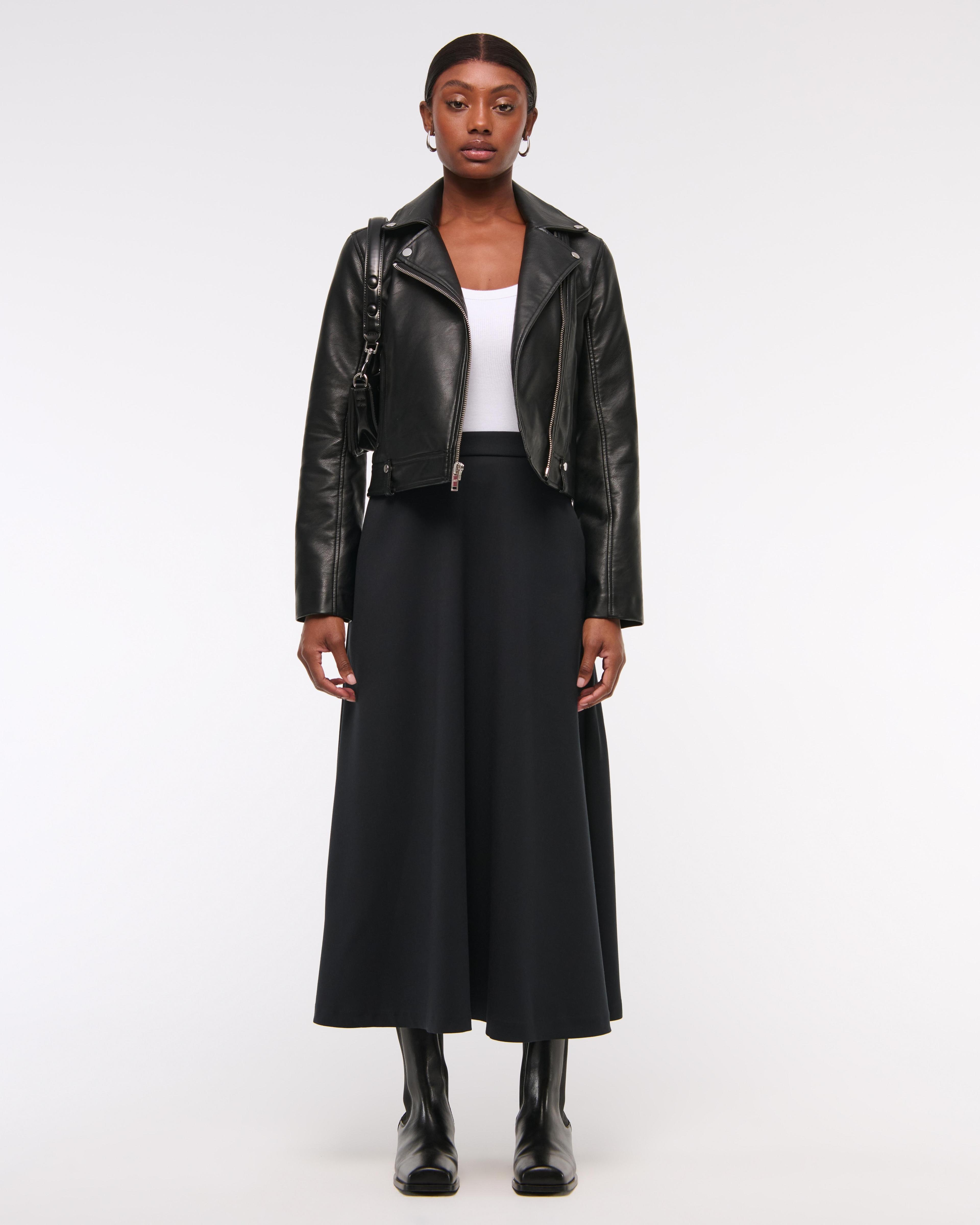 High Rise Circle-Cut Maxi Skirt Product Image