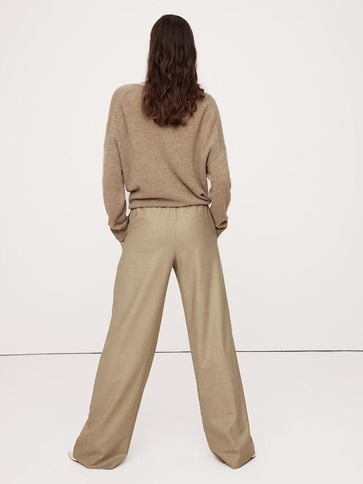 Wool Flannel Pull-On Wide-Leg Pant Product Image