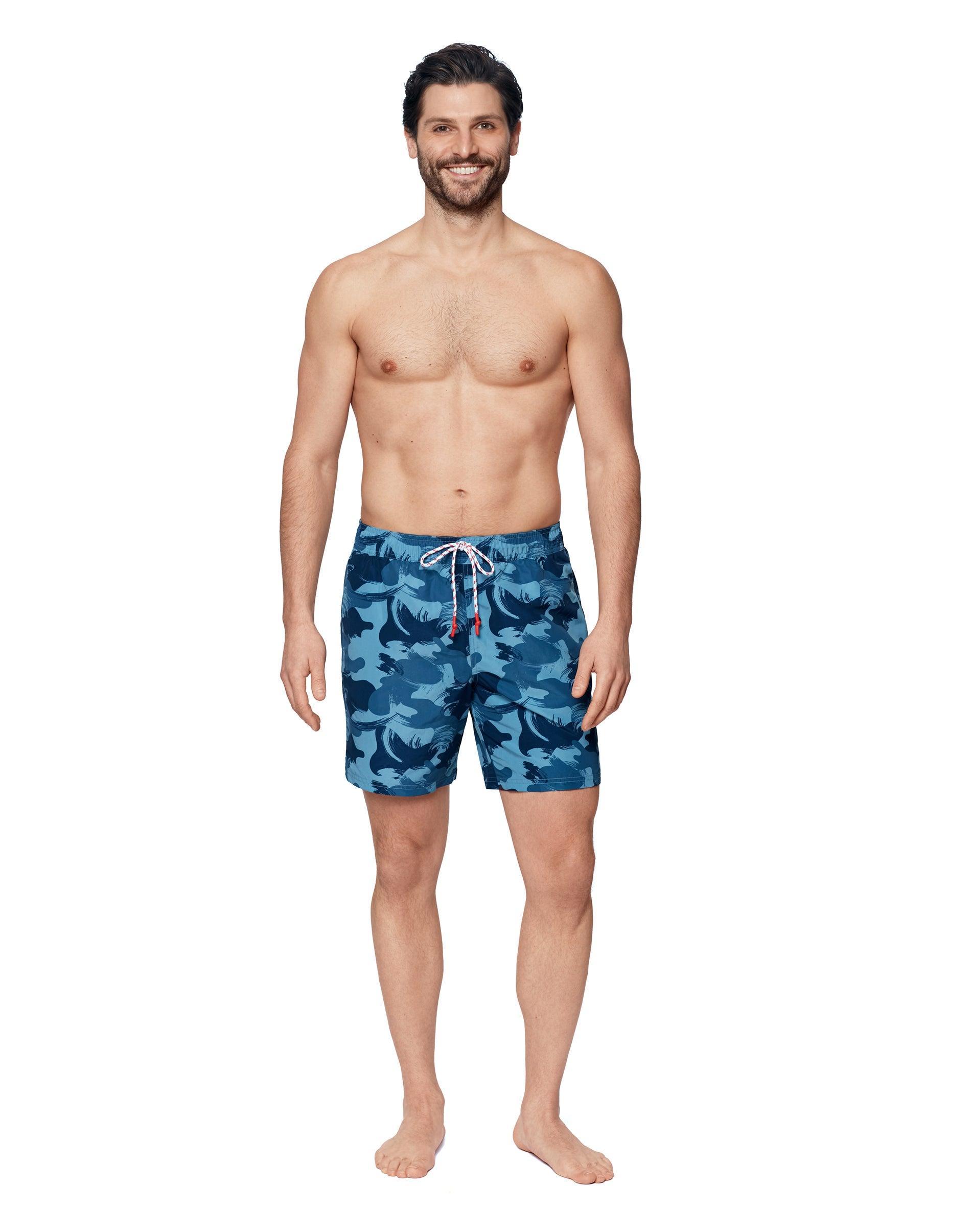 Mens Champion Core Volley Shorts, 7 Brushstroke Camo Blue 2XL Product Image