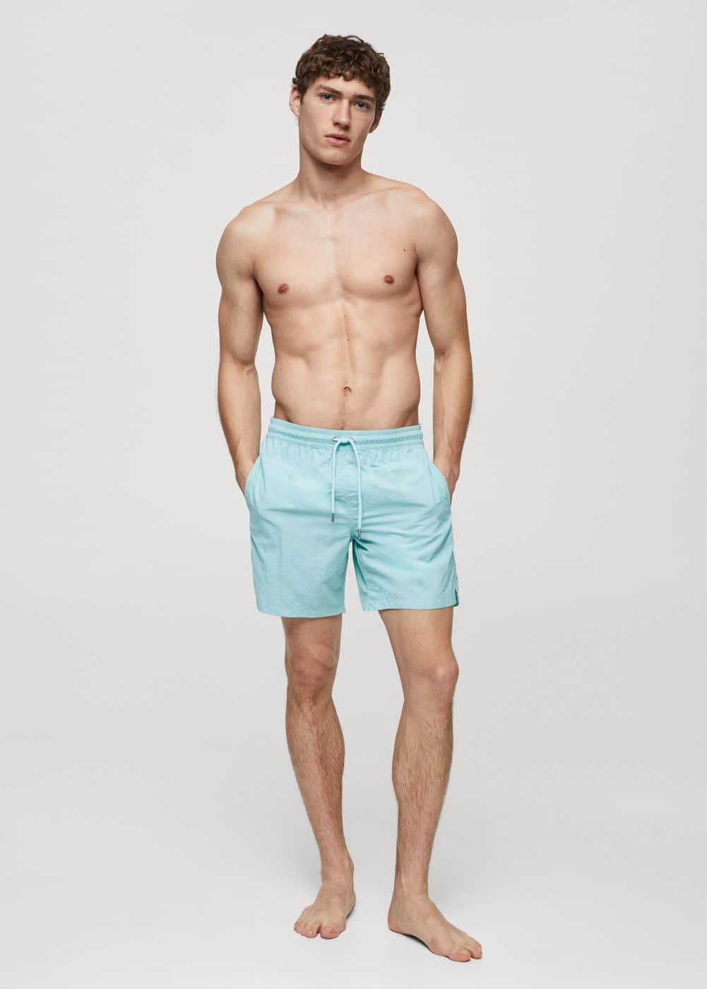 Basic drawstring swimsuit - Men | MANGO USA Product Image