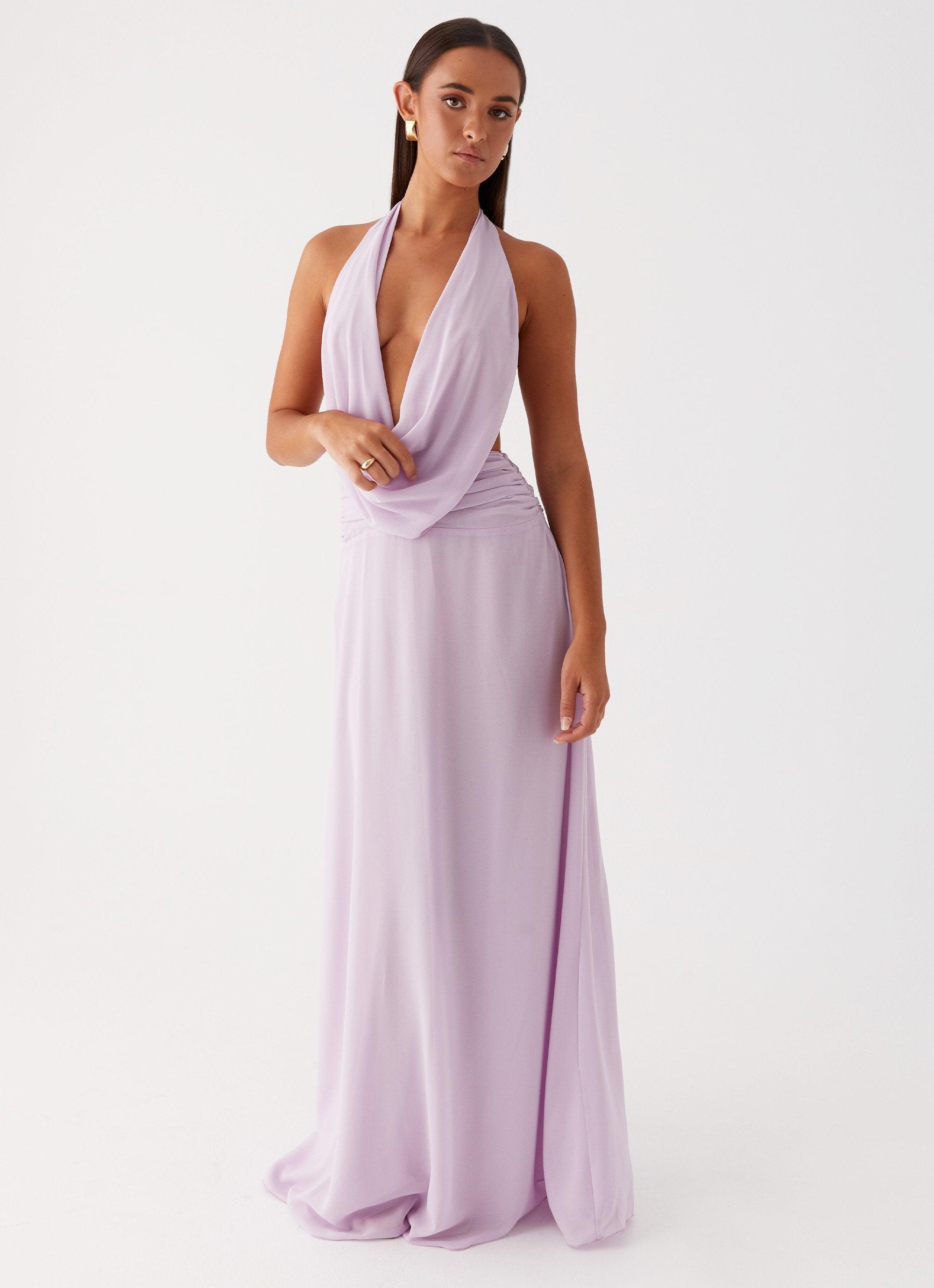 Elysia Chiffon Maxi Dress - Lilac Product Image